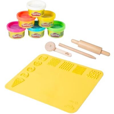 roba x Play-Doh Set di Gioco Tappetino 3D con Strumenti in Legno Certificati FSC, 6 Barattoli di Pasta da Modellare Educativo Ottimo Regalo per Bambini dai 3 Anni in Su roba x Play-Doh Set di Gioco Tappetino 3D con Strumenti in Legno Certificati FSC, 6 Barattoli di Pasta da Modellare Educativo Ottimo Regalo per Bambini dai 3 Anni in Su