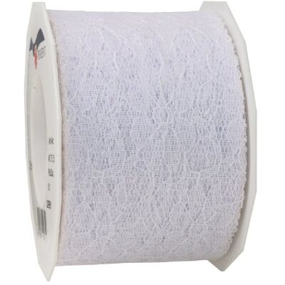 PRÄSENT Passamaneria in Pizzo Derby, Spessore 72 mm, Lunghezza 25 Metri, Colore: Bianco PRÄSENT Passamaneria in Pizzo Derby, Spessore 72 mm, Lunghezza 25 Metri, Colore: Bianco