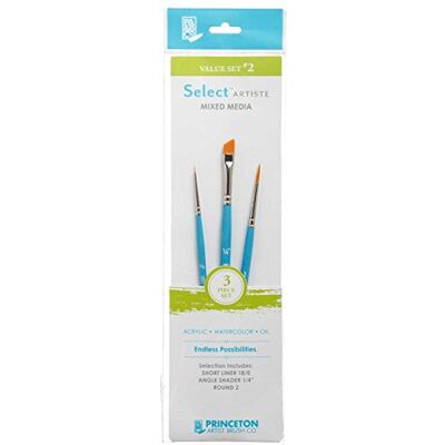 Princeton Art & Brush pennelli misti Select Artiste per olio, acrilico, acquerello Serie 3750, 102 Set Princeton Art & Brush pennelli misti Select Artiste per olio, acrilico, acquerello Serie 3750, 102 Set