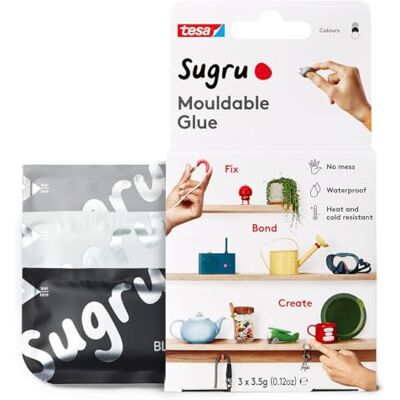 Tesa Colla Modellabile Multiuso Sugru Nera, Bianca e Grigia 3 x 3,5 g Pasta Adesiva Versatile per Decorare, Incollare, Riparare, Fissare Senza Trapano e Applicazioni Creative Fai-da-te Tesa Colla Modellabile Multiuso Sugru Nera, Bianca e Grigia 3 x 3,5 g Pasta Adesiva Versatile per Decorare, Incollare, Riparare, Fissare Senza Trapano e Applicazioni Creative Fai-da-te