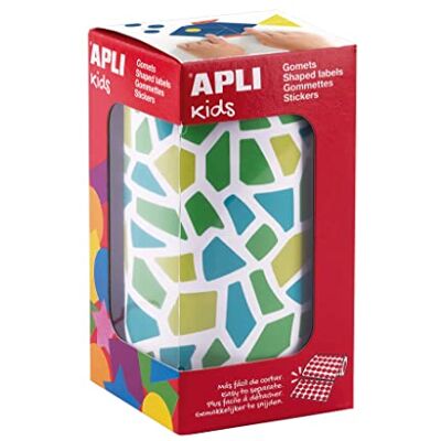 APLI Kids Rotolo di Adesivi con Forme a Mosaico, Colori Blu, Verde e Giallo, Adesivo Rimovibile APLI Kids Rotolo di Adesivi con Forme a Mosaico, Colori Blu, Verde e Giallo, Adesivo Rimovibile