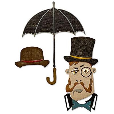 Sizzix Fustella Thinlits motivo: The Gent by Tim Holtz confezione da 14 Sizzix Fustella Thinlits motivo: The Gent by Tim Holtz confezione da 14