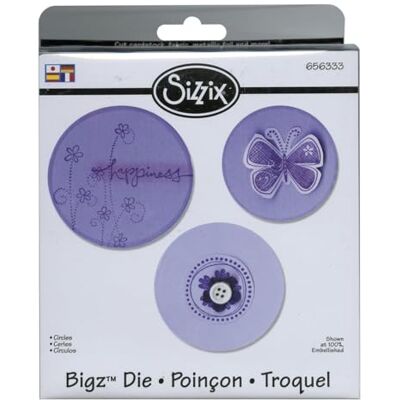 Sizzix Bigz Fustella Cerchi in Acciaio Per Taglio di Materiali Spessi Diverse Misure Sizzix Bigz Fustella Cerchi in Acciaio Per Taglio di Materiali Spessi Diverse Misure