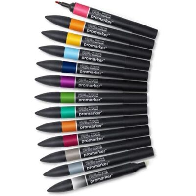Winsor & Newton ProMarker Tattoo Set di 12 Pennarelli Assortiti Winsor & Newton ProMarker Tattoo Set di 12 Pennarelli Assortiti