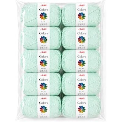 Stafil Colors Set da 10 Gomitoli Colore verde acqua – 10 Gomitoli da 50 g (500 g Totali) – Lana Acrilica per Uncinetto, Maglia, Amigurumi, Crochet e Lavori Creativi Stafil Colors Set da 10 Gomitoli Colore verde acqua – 10 Gomitoli da 50 g (500 g Totali) – Lana Acrilica per Uncinetto, Maglia, Amigurumi, Crochet e Lavori Creativi