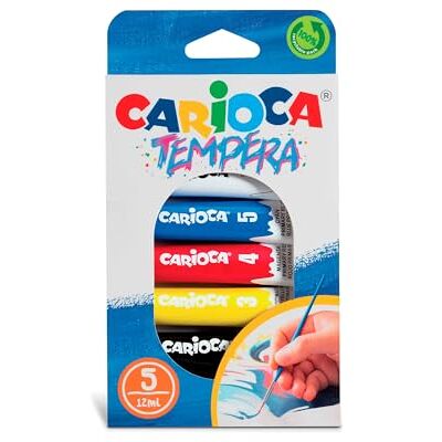 CARIOCA Tempera Confezione da 12 Tempera in Tubetti di 12ml, Colori Assortiti e Brillanti. Super Lavabili e Miscelabili, Alta Coprenza CARIOCA Tempera Confezione da 12 Tempera in Tubetti di 12ml, Colori Assortiti e Brillanti. Super Lavabili e Miscelabili, Alta Coprenza