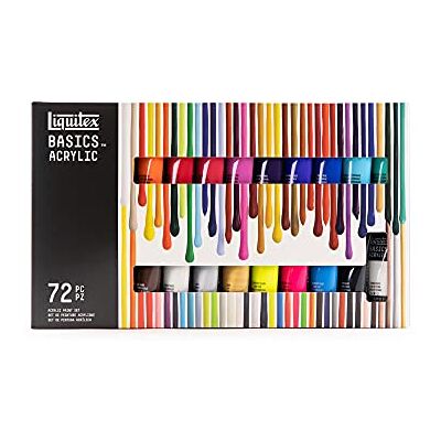 Liquitex Basics Pittura acrilica, Pigmenti per artisti monopigmentati, Resistente alla luce, durevole nel tempo, Finitura satinata, Set di colori 72 Tubetti da 22 ml Liquitex Basics Pittura acrilica, Pigmenti per artisti monopigmentati, Resistente alla luce, durevole nel tempo, Finitura satinata, Set di colori 72 Tubetti da 22 ml