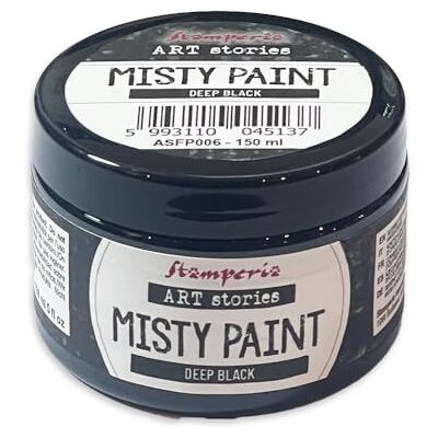 Stamperia Misty Paint for Crafts and Mixed Media Projects, Vibrant and High-Coverage, Blends Beautifully when Misted with Water, Creates Unique Effects (150ml) (Deep Black) Stamperia Misty Paint for Crafts and Mixed Media Projects, Vibrant and High-Coverage, Blends Beautifully when Misted with Water, Creates Unique Effects (150ml) (Deep Black)