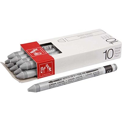 Caran d'Ache NEOCOLOR II 498 ARGENTO/METALLIC SILVER () / Pastelli 10 pezzi (Confezione da 1 pezzo) / Cera acquerellabile/Per carta, cartone, vetro, legno, pelle, pietra Caran d'Ache NEOCOLOR II 498 ARGENTO/METALLIC SILVER () / Pastelli 10 pezzi (Confezione da 1 pezzo) / Cera acquerellabile/Per carta, cartone, vetro, legno, pelle, pietra