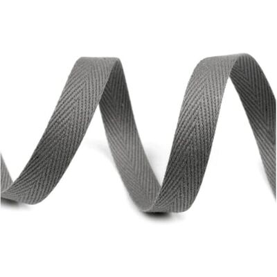 cyclingcolors Nastro in twill di cotone larghezza 10mm x lunghezza 50m, grigio cyclingcolors Nastro in twill di cotone larghezza 10mm x lunghezza 50m, grigio