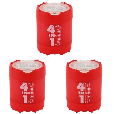 KUM Temperamatite con contenitore 4-in-1, rosso, confezione da 3 KUM Temperamatite con contenitore 4-in-1, rosso, confezione da 3