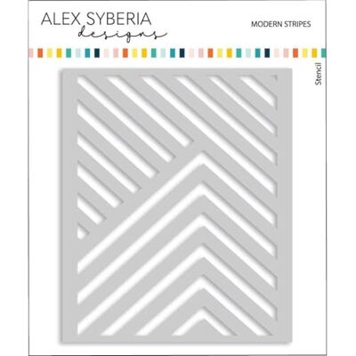 Alex Syberia Designs Stencil moderno a righe Alex Syberia Designs Stencil moderno a righe