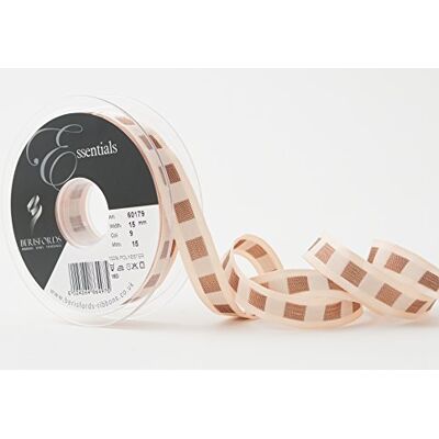 Berisfords Block DOT Nastro, Cream/Copper, 15 mm Berisfords Block DOT Nastro, Cream/Copper, 15 mm