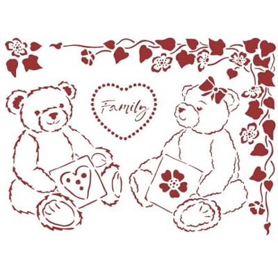 Stamperia Stencil D Orsetti da sogno ad occhi aperti Stamperia Stencil D Orsetti da sogno ad occhi aperti