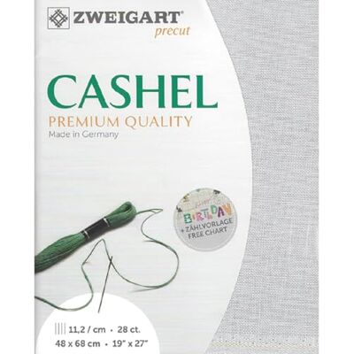 Zweigart Contatore CASHEL Precut 28 ct 3281 colore 705 grigio perla tessuto 100% lino per ricamo 48 x 68 cm Zweigart Contatore CASHEL Precut 28 ct 3281 colore 705 grigio perla tessuto 100% lino per ricamo 48 x 68 cm