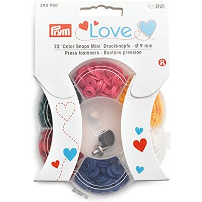 Prym Set Di 72 Bottoni Automatici In Jersey Multicolore, Diametro: 8 Mm Prym Set Di 72 Bottoni Automatici In Jersey Multicolore, Diametro: 8 Mm