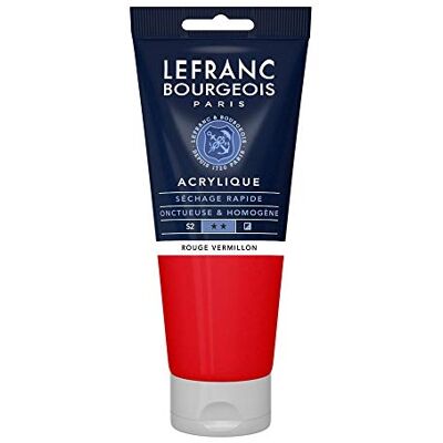 Lefranc Bourgeois Fine Acrylic Colore Acrilico, Rosso (Vermilion Red), 200 ml Lefranc Bourgeois Fine Acrylic Colore Acrilico, Rosso (Vermilion Red), 200 ml