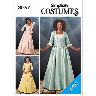 Simplicity Costume da donna R5 (14-16-18-20-22), carta, bianco Simplicity Costume da donna R5 (14-16-18-20-22), carta, bianco