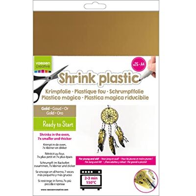 Creative Plastica Termoretraibile, Oro, 25 Fogli, Formato A4, Progetti Creativi Divertenti per Tutte le Età, 21 x 30 cm Creative Plastica Termoretraibile, Oro, 25 Fogli, Formato A4, Progetti Creativi Divertenti per Tutte le Età, 21 x 30 cm