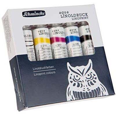 Schmincke aqua-linogravura set per lineografia con 5 tubetti da 20 ml, 82 005 097, colori sopraffini per lineografia, contorni nitidi, stampa uniforme, colori brillanti, massima resistenza alla luce Schmincke aqua-linogravura set per lineografia con 5 tubetti da 20 ml, 82 005 097, colori sopraffini per lineografia, contorni nitidi, stampa uniforme, colori brillanti, massima resistenza alla luce