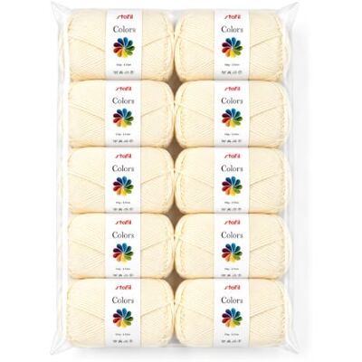 Stafil Colors Set da 10 Gomitoli Colore panna – 10 Gomitoli da 50 g (500 g Totali) – Lana Acrilica per Uncinetto, Maglia, Amigurumi, Crochet e Lavori Creativi Stafil Colors Set da 10 Gomitoli Colore panna – 10 Gomitoli da 50 g (500 g Totali) – Lana Acrilica per Uncinetto, Maglia, Amigurumi, Crochet e Lavori Creativi