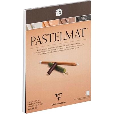 Clairefontaine 96005C Blocco collato Pastelmat n°2 12 Fogli di carta Speciale per Pastelli secchi 18x24 cm 360g 4 Colori Assortiti Divisori in carta Cristal Clairefontaine 96005C Blocco collato Pastelmat n°2 12 Fogli di carta Speciale per Pastelli secchi 18x24 cm 360g 4 Colori Assortiti Divisori in carta Cristal