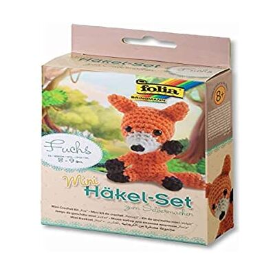 folia 23907 – Mini set per uncinetto a forma di volpe, set completo per creare una simpatica volpe fatta all'uncinetto, circa 8 cm di altezza, per bambini dagli 9 anni in su e adulti, adatto come regalo folia 23907 – Mini set per uncinetto a forma di volpe, set completo per creare una simpatica volpe fatta all'uncinetto, circa 8 cm di altezza, per bambini dagli 9 anni in su e adulti, adatto come regalo