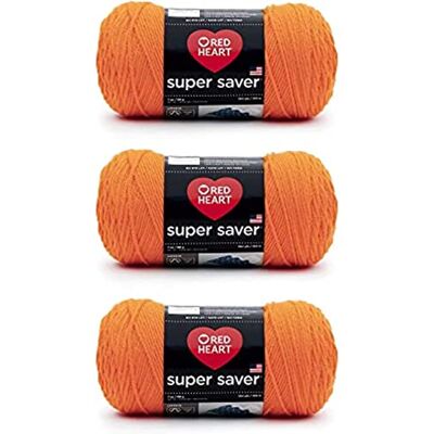 Red Heart Confezione da 3 – zucca – 198 g – acrilico – 4 medio (pettinato) – 300 metri – lavoro a maglia, uncinetto, artigianato e amigurumi Red Heart Confezione da 3 – zucca – 198 g – acrilico – 4 medio (pettinato) – 300 metri – lavoro a maglia, uncinetto, artigianato e amigurumi