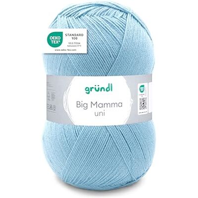 Gründl Big Mamma Uni (Lana per Maglieria, Set per Uncinetto, Filato per Maglieria e Uncinetto Effetto Lana, 100% poliacrilico, 400 g / 1040 m, Spessore del Ferro: 3,5-4,5, 1 x 400 g), Ice Mint Gründl Big Mamma Uni (Lana per Maglieria, Set per Uncinetto, Filato per Maglieria e Uncinetto Effetto Lana, 100% poliacrilico, 400 g / 1040 m, Spessore del Ferro: 3,5-4,5, 1 x 400 g), Ice Mint