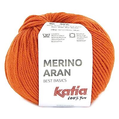 Katıa Merino Aran lana gomitoli da 100 grammi e 155 metri. Arancione intenso (101)) Katıa Merino Aran lana gomitoli da 100 grammi e 155 metri. Arancione intenso (101))