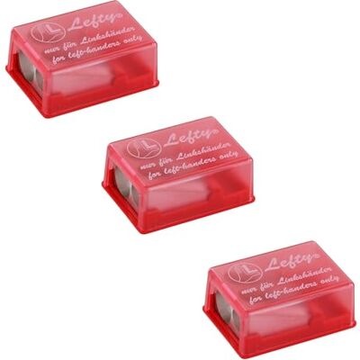 KUM Affilapenne doppio Lefty, rosso, confezione da 3 KUM Affilapenne doppio Lefty, rosso, confezione da 3