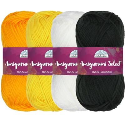BambooMN Amigurumi Select Matassa di filato 100% acrilico, per lavori a maglia e uncinetto – Acrilico diteggiatura peso – sfumature di colori a contrasto A – 4 matasse BambooMN Amigurumi Select Matassa di filato 100% acrilico, per lavori a maglia e uncinetto – Acrilico diteggiatura peso – sfumature di colori a contrasto A – 4 matasse