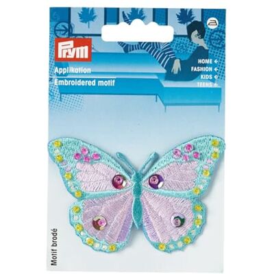 Prym 926165 Applique a farfalla, in esclusiva menta, pastello con perline Prym 926165 Applique a farfalla, in esclusiva menta, pastello con perline