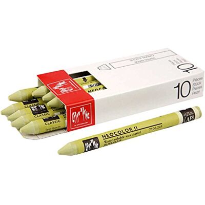 Caran d'Ache Neocoloror II 245 chiaro/oliva chiaro () / Pastelle 10 pezzi (1 confezione) / in cera colorata in acqua/per carta di cartone, vetro, legno, pelle, pietra Caran d'Ache Neocoloror II 245 chiaro/oliva chiaro () / Pastelle 10 pezzi (1 confezione) / in cera colorata in acqua/per carta di cartone, vetro, legno, pelle, pietra