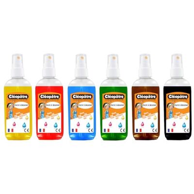 Cléopâtre – ead100px6 a – inchiostri a disegnare – Set di 6 flaconi Nacrée assortimento di Colori – Flaconi da 250 ml Cléopâtre – ead100px6 a – inchiostri a disegnare – Set di 6 flaconi Nacrée assortimento di Colori – Flaconi da 250 ml