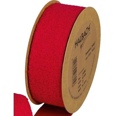 Halbach Seidenbänder Teddy Nastro decorativo in tessuto, larghezza: 40 mm, lunghezza: 10 m, per fai da te e cucire, colore: rosso Halbach Seidenbänder Teddy Nastro decorativo in tessuto, larghezza: 40 mm, lunghezza: 10 m, per fai da te e cucire, colore: rosso