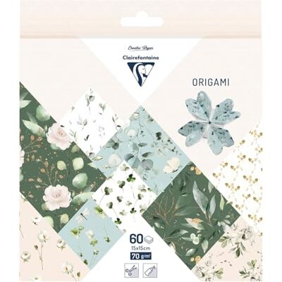 Clairefontaine 60 fogli di carta Origami 70g/m², misura 15x15cm, 30 Motivi colori assortiti 2 fogli per motivo), hobby creativi adulti e bambini , Collezione Romantico Clairefontaine 60 fogli di carta Origami 70g/m², misura 15x15cm, 30 Motivi colori assortiti 2 fogli per motivo), hobby creativi adulti e bambini , Collezione Romantico