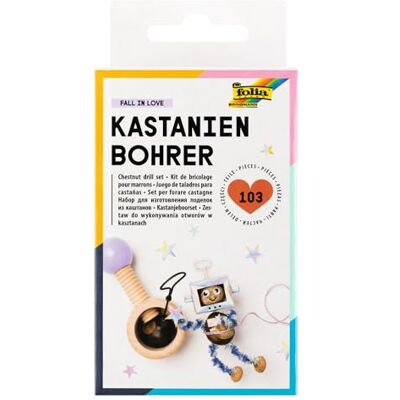 folia Set di Trapani Artigianali Fall in Love in Castagno con Supporto in Legno, Punte da 2 e 3 mm in Metallo, Set per Bambini e Adulti, incl. 100 stuzzicadenti folia Set di Trapani Artigianali Fall in Love in Castagno con Supporto in Legno, Punte da 2 e 3 mm in Metallo, Set per Bambini e Adulti, incl. 100 stuzzicadenti