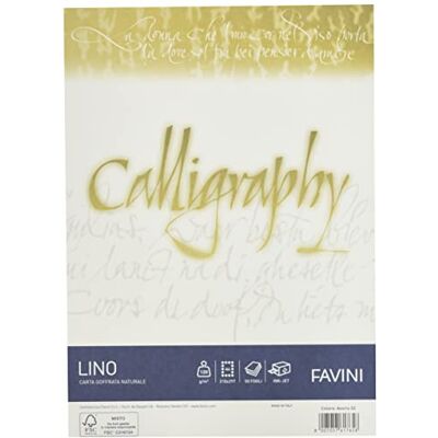 Favini A69Q514 Calligraphy Lino colore Avorio 120 gr/m2 formato A4 21x29,7 cm 50 fogli ideali per Inviti Partecipazioni Diplomi Menù Made in Italy Favini A69Q514 Calligraphy Lino colore Avorio 120 gr/m2 formato A4 21x29,7 cm 50 fogli ideali per Inviti Partecipazioni Diplomi Menù Made in Italy