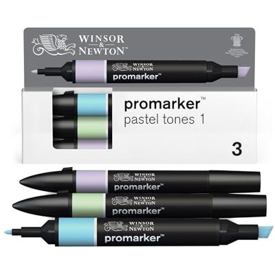 Winsor & Newton Promarker, Set di 3 Tonalità pastello 1 Winsor & Newton Promarker, Set di 3 Tonalità pastello 1