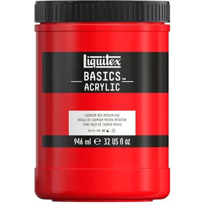 Liquitex Basics Acrylic, 4332151, Colore Acrilico, Rosso Cadmio Medio Imit, 946Ml Liquitex Basics Acrylic, 4332151, Colore Acrilico, Rosso Cadmio Medio Imit, 946Ml