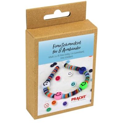 Pracht Creatives Hobby Set di Gioielli con Perline fimo, Smiley, Set per 8 Braccialetti Pracht Creatives Hobby Set di Gioielli con Perline fimo, Smiley, Set per 8 Braccialetti