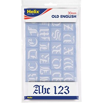 Helix H23100, stencil lettere in corsivo, 20 mm Helix H23100, stencil lettere in corsivo, 20 mm