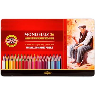 Koh-I-Noor Mondeluz pastelli acqerellabili confezione di metallo da 36 pz in colori assortiti Koh-I-Noor Mondeluz pastelli acqerellabili confezione di metallo da 36 pz in colori assortiti