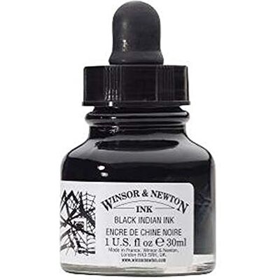Winsor & Newton Inchiostro di China 30 ml Nero Con Contagocce Winsor & Newton Inchiostro di China 30 ml Nero Con Contagocce