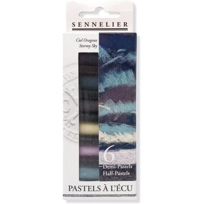 Sennelier Assortimento di 6 semi-pastelli extra fini con colori analoghi (cielo tempesta) Sennelier Assortimento di 6 semi-pastelli extra fini con colori analoghi (cielo tempesta)