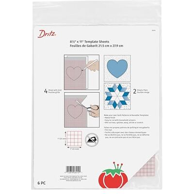 Dritz , Fogli di Modelli in Vinile Antiscivolo per trapuntare, 6 Pezzi, 32,4 x 22,2 x 0,3 cm Dritz , Fogli di Modelli in Vinile Antiscivolo per trapuntare, 6 Pezzi, 32,4 x 22,2 x 0,3 cm