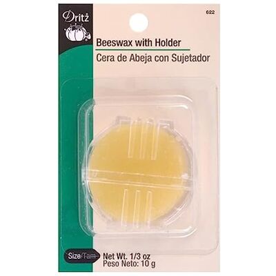 Dritz Beeswax with Holder, Prevent Tangled Thread When Sewing Supporto per Filo, Cera d'api, Naturale Dritz Beeswax with Holder, Prevent Tangled Thread When Sewing Supporto per Filo, Cera d'api, Naturale