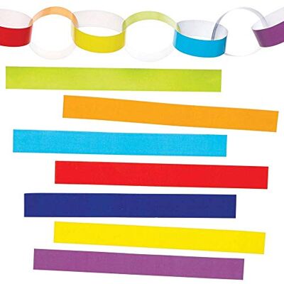 Baker Ross Catene di Carta in Colori di Arcobaleno Confezione da 500, Materiali Artistici Colorati per Attività Artigianali per Bambini Baker Ross Catene di Carta in Colori di Arcobaleno Confezione da 500, Materiali Artistici Colorati per Attività Artigianali per Bambini