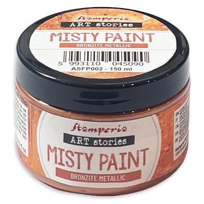 Stamperia Misty Paint for Crafts, Ideal for Stencilling and Mixed Media Projects, Water Based, Adds a Special Touch to Any Creation (150ml) (Metallic, Bronzite) Stamperia Misty Paint for Crafts, Ideal for Stencilling and Mixed Media Projects, Water Based, Adds a Special Touch to Any Creation (150ml) (Metallic, Bronzite)